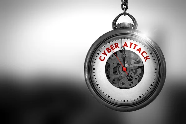 Cyber Attack en Pocket Watch. Ilustración 3D . —  Fotos de Stock