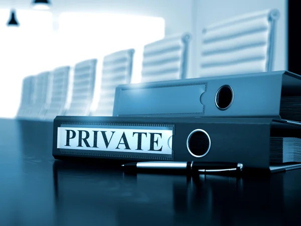 Private on Office Binder. Blurred Image. 3D. — Stockfoto