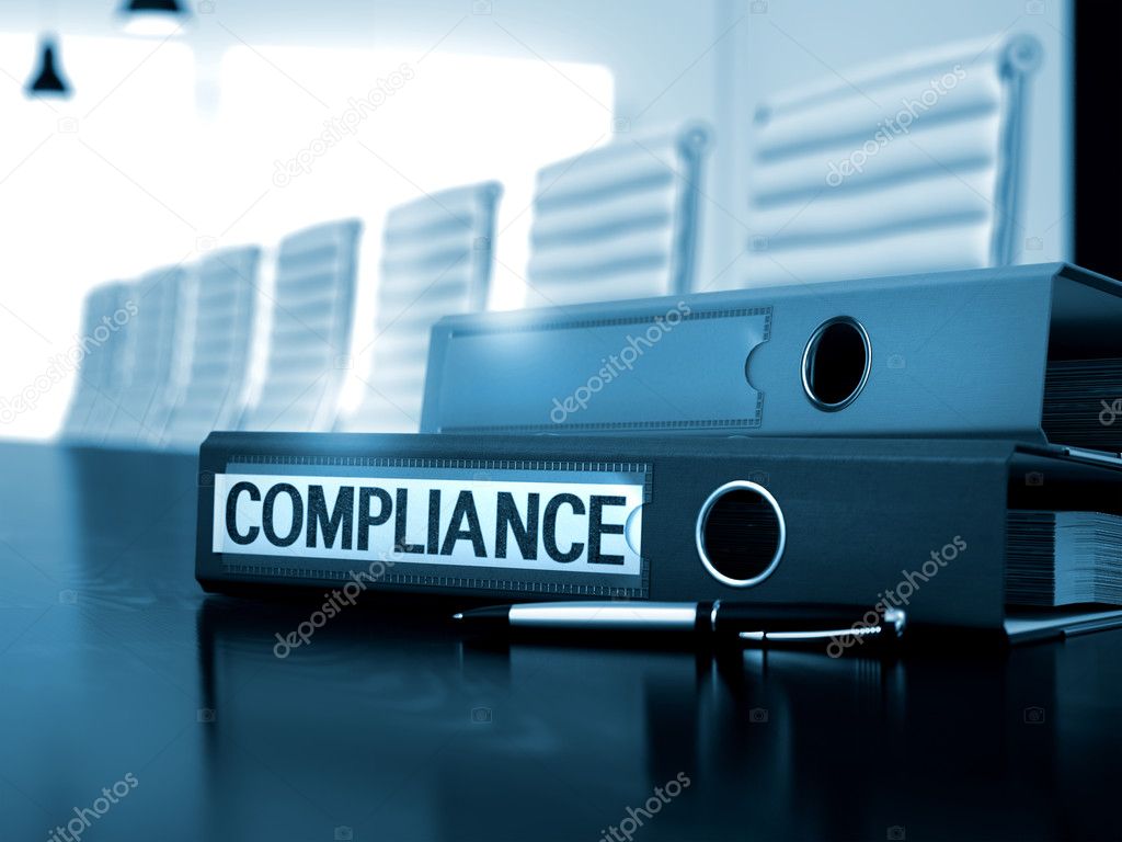 Compliance on Folder. Toned Image. 3D.