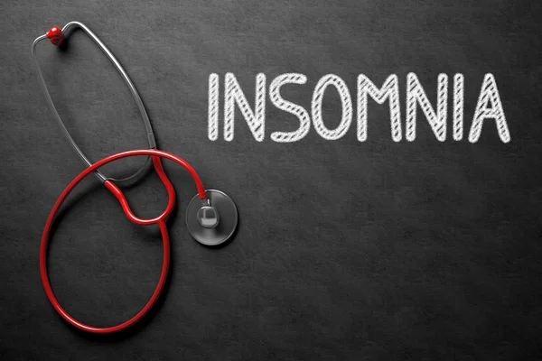 Insomnia - Text på tavlan. 3D illustration. — Stockfoto