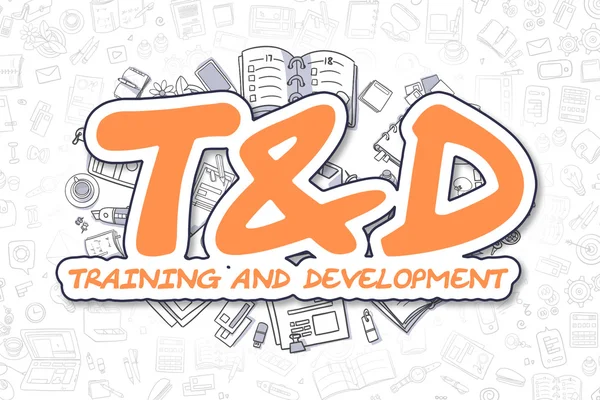 Tandd - Doodle oranžové slovo. Obchodní koncept. — Stock fotografie