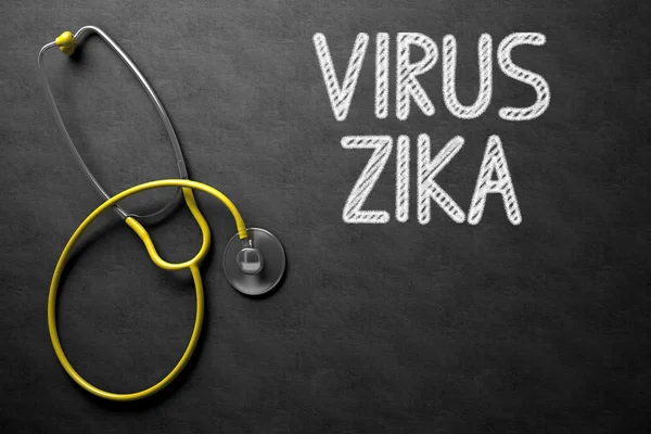 Virus Zika handgeschreven op schoolbord. 3D illustratie. — Stockfoto