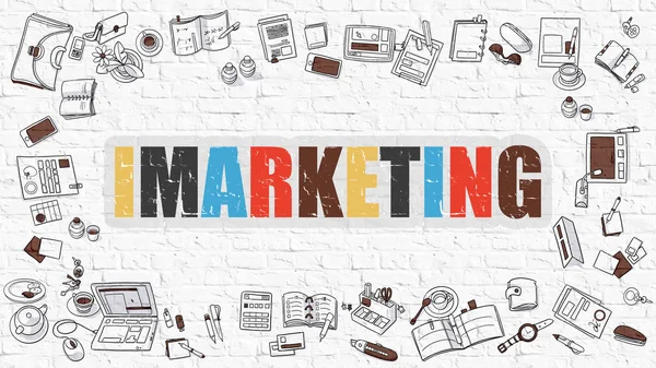 Imarketing em Multicolor. Design de doodle. — Fotografia de Stock