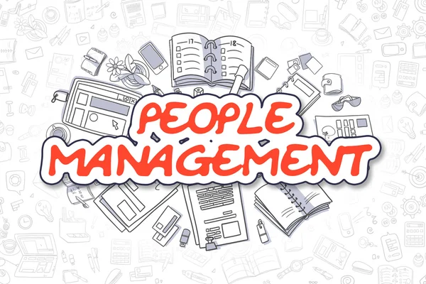 People Management - Cartoon rode tekst. Bedrijfsconcept. — Stockfoto