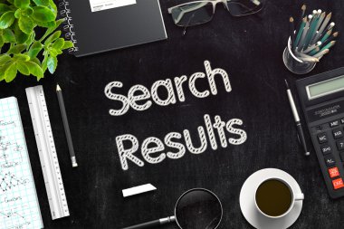 Arama sonuçları - Siyah Kara tahta üzerinde metin. 3D render.