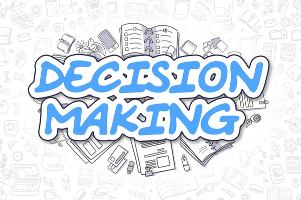 Decision Making - Doodle Blue Word (en inglés). Concepto de negocio . — Foto de Stock