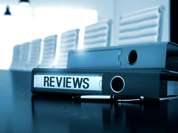 Reviews on Office Binder. Toned Image. 3D. — Stock Photo, Image