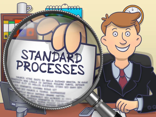 Standard Processes through Lens. Doodle Style. — Stock Photo, Image