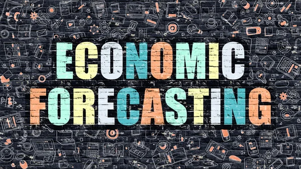 Economic Forecasting Concept. Multicolor on Dark Brickwall. — Stock Photo, Image