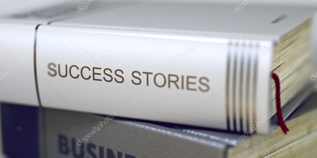 Success Stories Concept on Book Title. 3D.