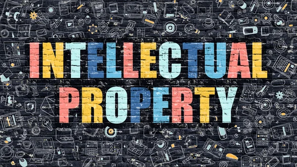 Intellectual Property in Multicolor. Doodle Design. — Stock Photo, Image