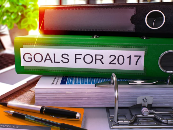Obiettivi per il 2017 sulla cartella Green Office. Immagine tonica. 3D . — Foto Stock