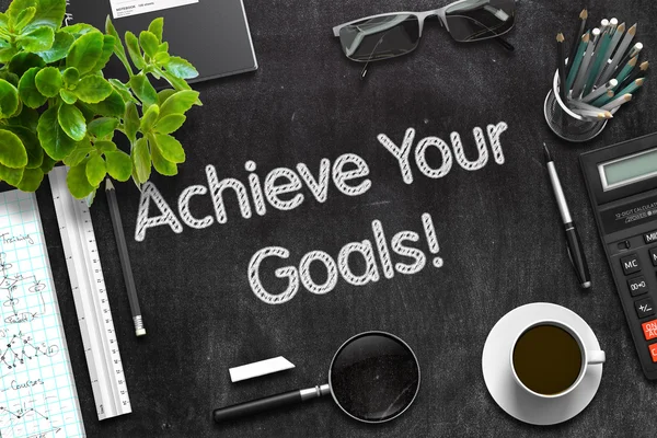 Black Chalkboard with Achieve Your Goals. 3D Rendering. — Stock Photo, Image