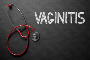 Kara tahta vajinit konsepti ile. 3D çizim.