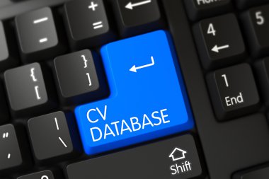 Keyboard with Blue Keypad - CV Database. 3D. clipart