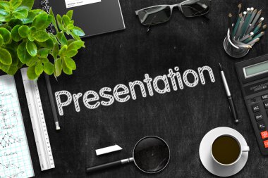 Sunu konsepti ile siyah kara tahta. 3D render.