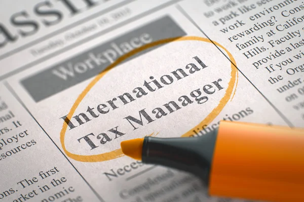 International Tax Manager Versterk ons Team. 3D. — Stockfoto