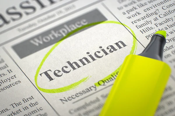 Technician Hiring teraz. 3D. — Zdjęcie stockowe