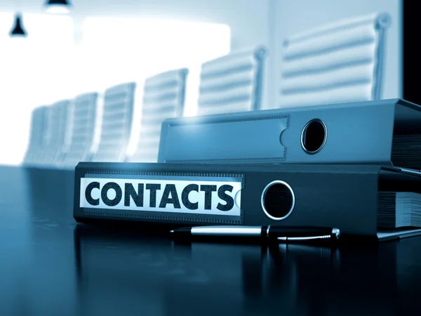 Contacts on Ring Binder. Toned Image. 3D. — Stock Photo, Image