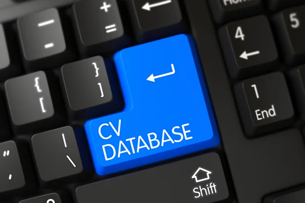 Keyboard with Blue Keypad - CV Database. 3D. — Stock Photo, Image