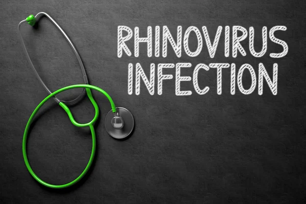 Rhinovirus infectie op schoolbord. 3D illustratie. — Stockfoto