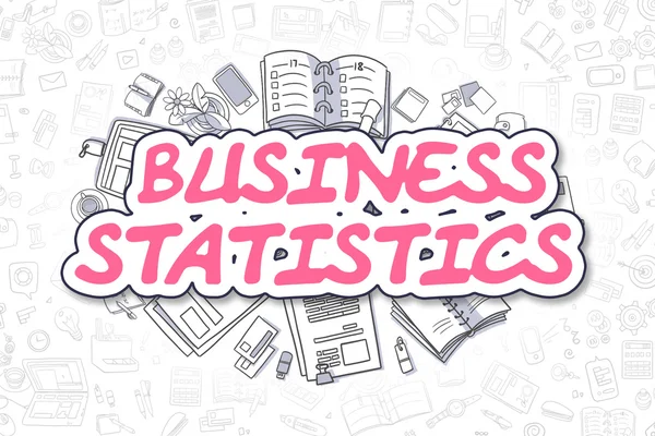 Statistiques sur les entreprises - Doodle Magenta Text. Concept d'entreprise . — Photo