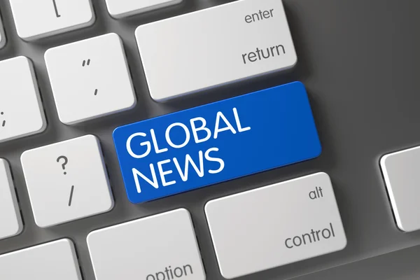 Global News CloseUp of Keyboard. 3D. — Stock Photo, Image