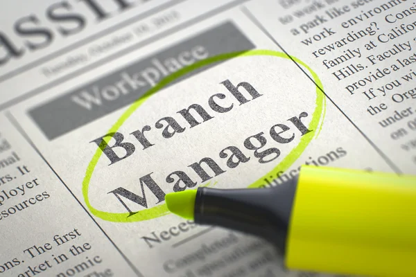 Branch Manager vacature. 3D. — Stockfoto