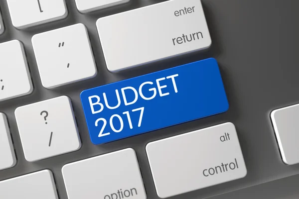 Budget 2017 Primo piano della Tastiera. 3D . — Foto Stock