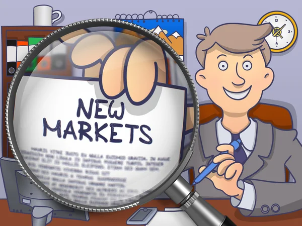 New Markets through Lens. Doodle Concept. — Stock Photo, Image