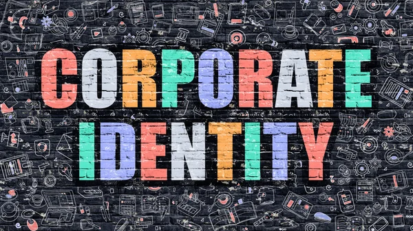 Corporate Identity Konzept mit Doodle-Design-Ikonen. — Stockfoto