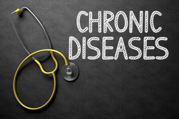 Chronische ziekten handgeschreven op schoolbord. 3D illustratie. — Stockfoto