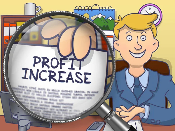 Profit Increase through Lens. Doodle Style. — Stock Photo, Image