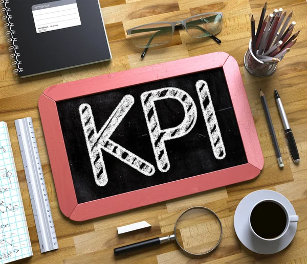 Small Chalkboard with KPI. 3D. — Stock Photo, Image