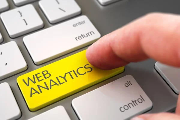 Web Analytics - Conceito de chave de teclado. 3D . — Fotografia de Stock