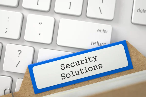 Sort Index Card with Security Solutions. 3D. — Stock Photo, Image