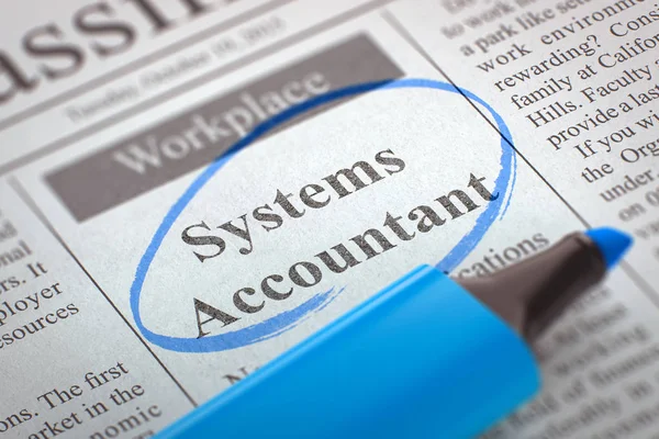 Systemen Accountant gezocht. 3D. — Stockfoto