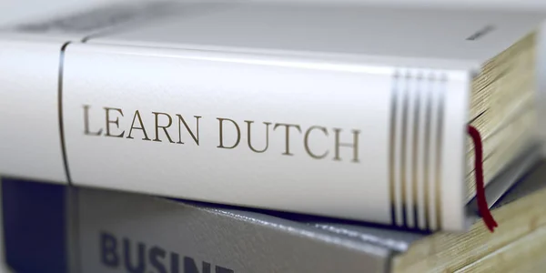 背表紙にタイトルを予約 - オランダ語を学ぶ。3 d. — ストック写真