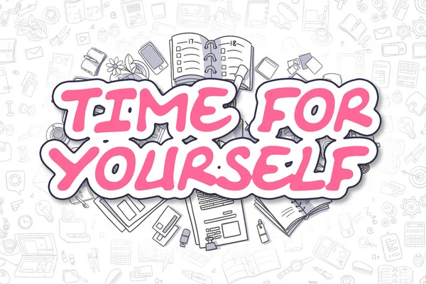 Time For Yourself - Doodle Magenta Word. Business Concept. — Stock Photo, Image