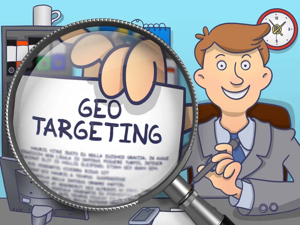 Geo-Targeting via vergrootglas. Doodle Design. — Stockfoto