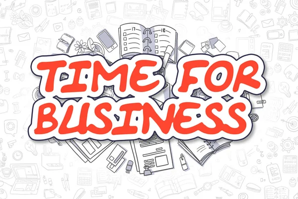 Tiempo para los negocios - Dibujos animados Palabra Roja . — Foto de Stock