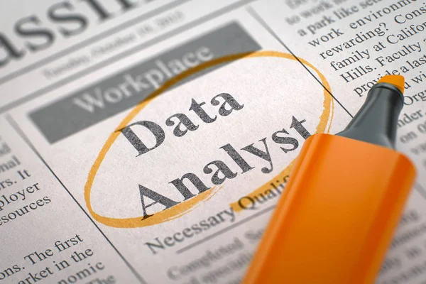 Data Analyst Hiring Now. 3D. — Stock Photo, Image