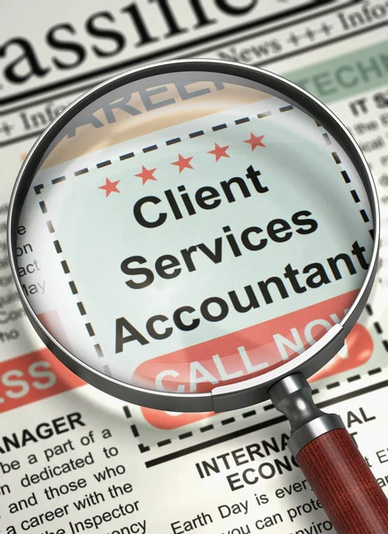 Client Services Accountant gezocht. 3D. — Stockfoto