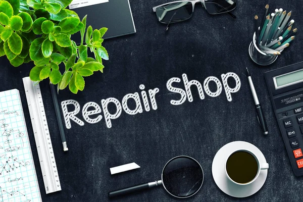 Repair Shop Handwritten on Black Chalkboard. 3D Rendering. — Stock Photo, Image