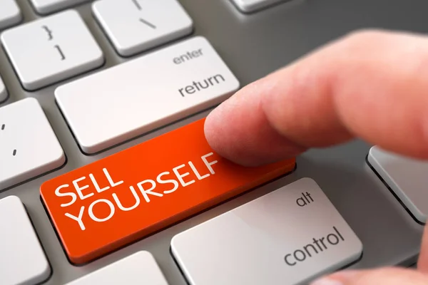 Sell Yourself - Modern Keyboard Concept. 3D. — Stock Photo, Image