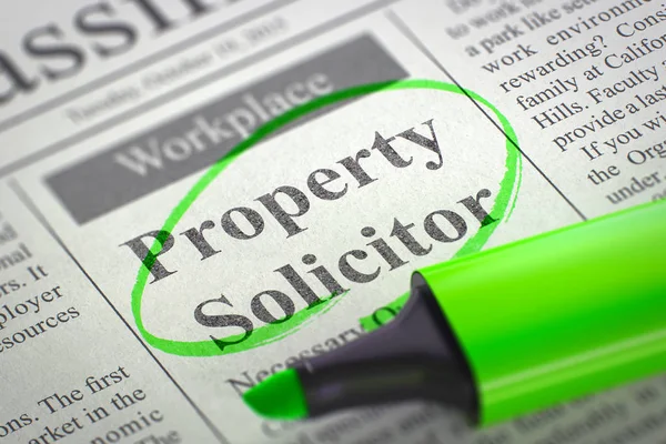 Job Opening Property Solicitor. 3D. — Stock Photo, Image