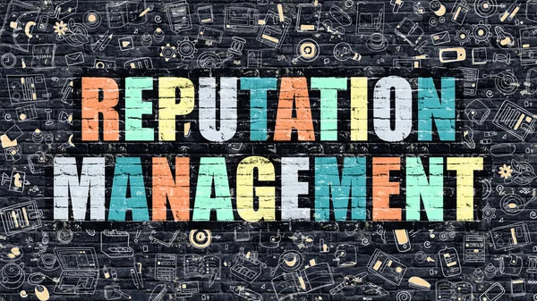 Reputatiemanagement in Multicolor. Doodle Design. — Stockfoto