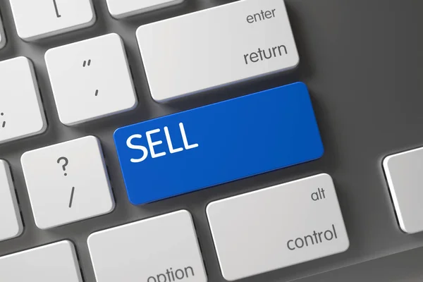 Toetsenbord met blauwe toetsenbord - verkopen. 3D. — Stockfoto