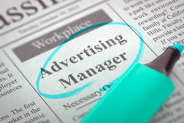 Vi är anställa Advertising Manager. 3D. — Stockfoto