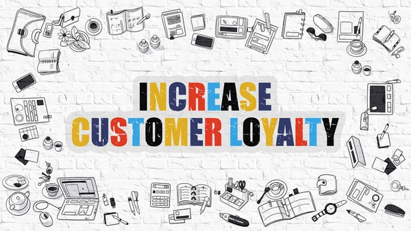 Increase Customer Loyalty Concept with Doodle Design Icons. — Stock Photo, Image